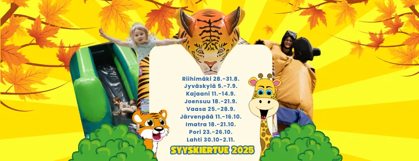 Pomppupuisto 2025 syyskiertue kaupungit