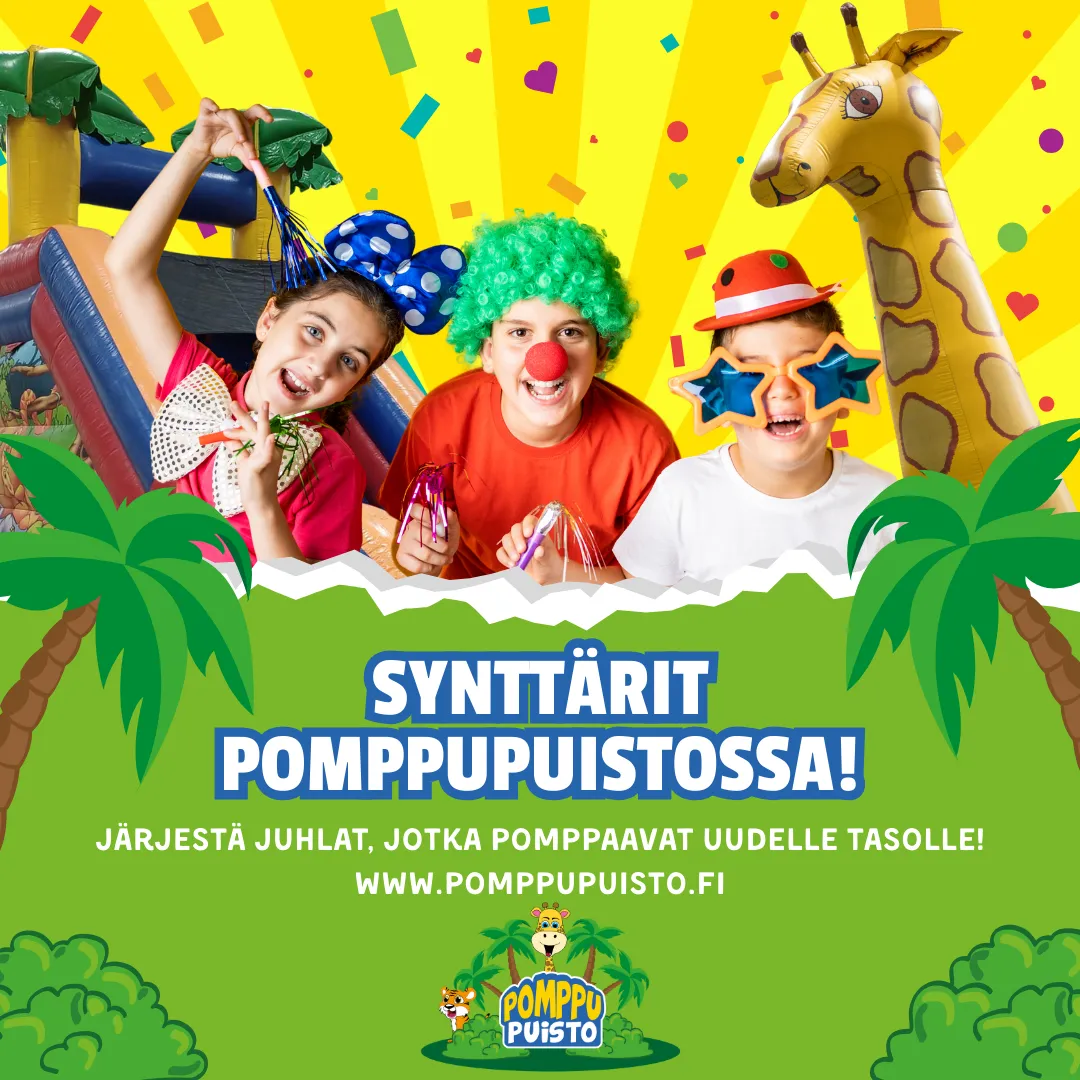 PomppuPuisto Synttäri mainos